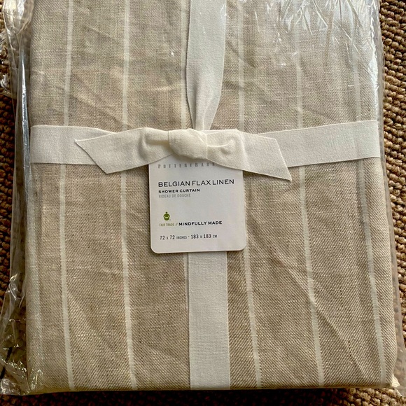 Pottery Barn Bath Pottery Barn Belgian Flax Linen Striped Shower